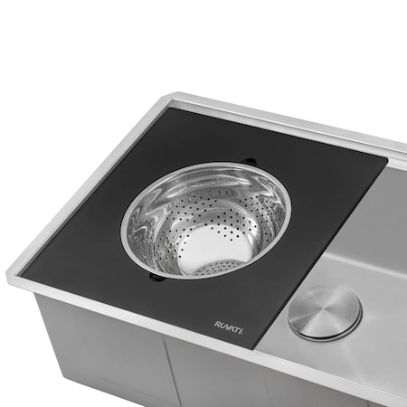 Ruvati 17" W x 16" L x Solid Composite / Stainless Steel RVA1288BWC